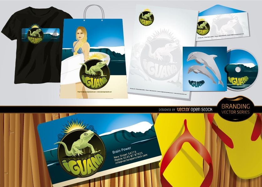 Iguana branding beach theme