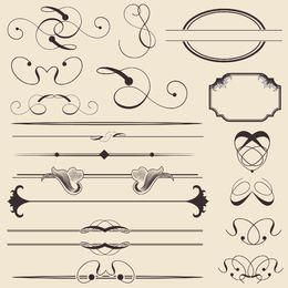 Kalligraphische Dekoration und Rahmenpackung Kalligraphische Dekoration und Rahmenpackung