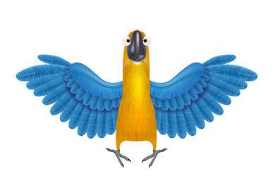Funky Parrot con alas detalladas Funky Parrot con alas detalladas
