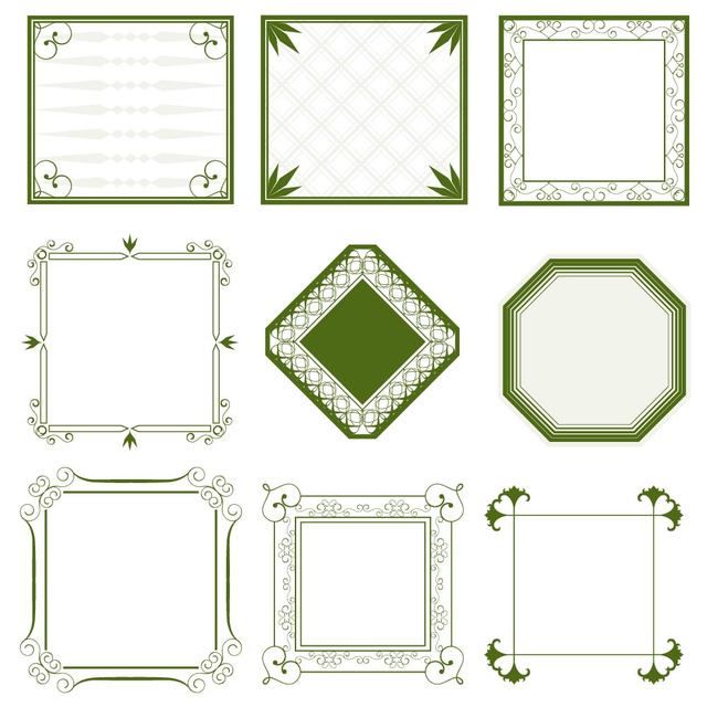 Coleção de molduras ornamentadas minimalistas vintage