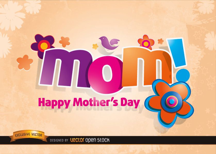 Mom logo with Flowers in Mother?s day 