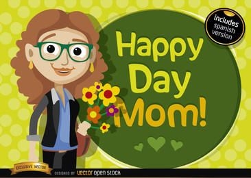 Dibujos animados de mamá feliz día