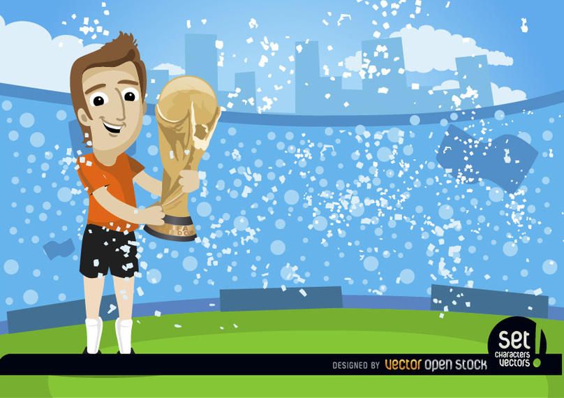 Footballer with FIFA World Cup Trophy Footballer with FIFA World Cup Trophy