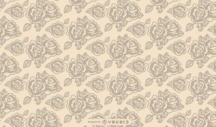 Vintage Seamless Sketchy Rose Pattern