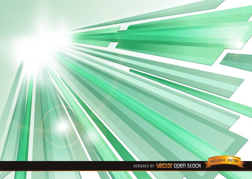 Grüner Kristall-Sonnenstrahl-Hintergrund