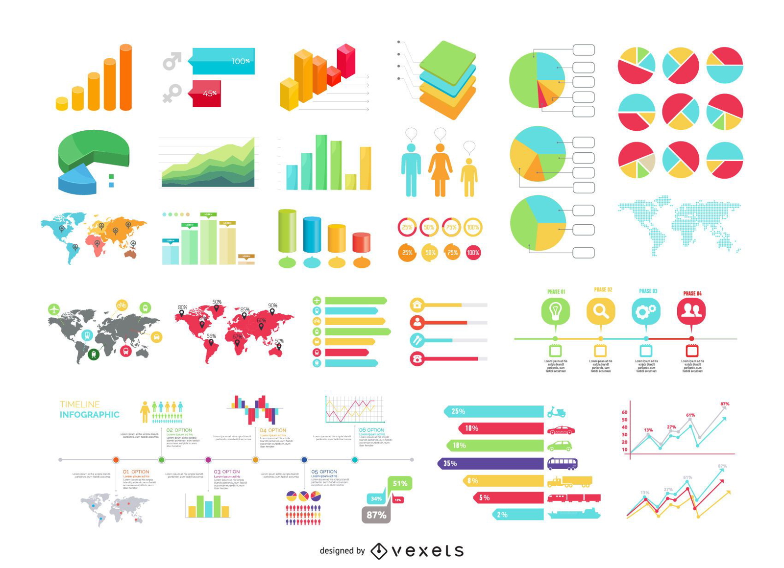 30 Plus Info Grafikset mit Karten und Statistiken