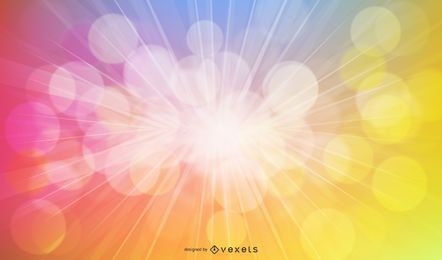 Abstract Colorful Sunbeam Background with Bubbles