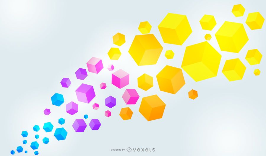 Fundo Colorido com Cubos Fluorescentes Fundo Colorido com Cubos Fluorescentes