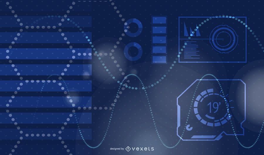Diseño de fondo temático tecnología azul Diseño de fondo temático tecnología azul