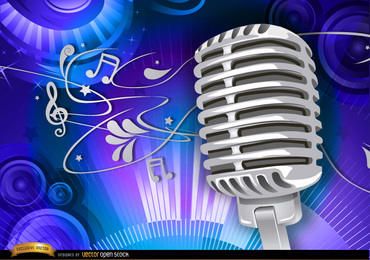 Fundo musical do microfone