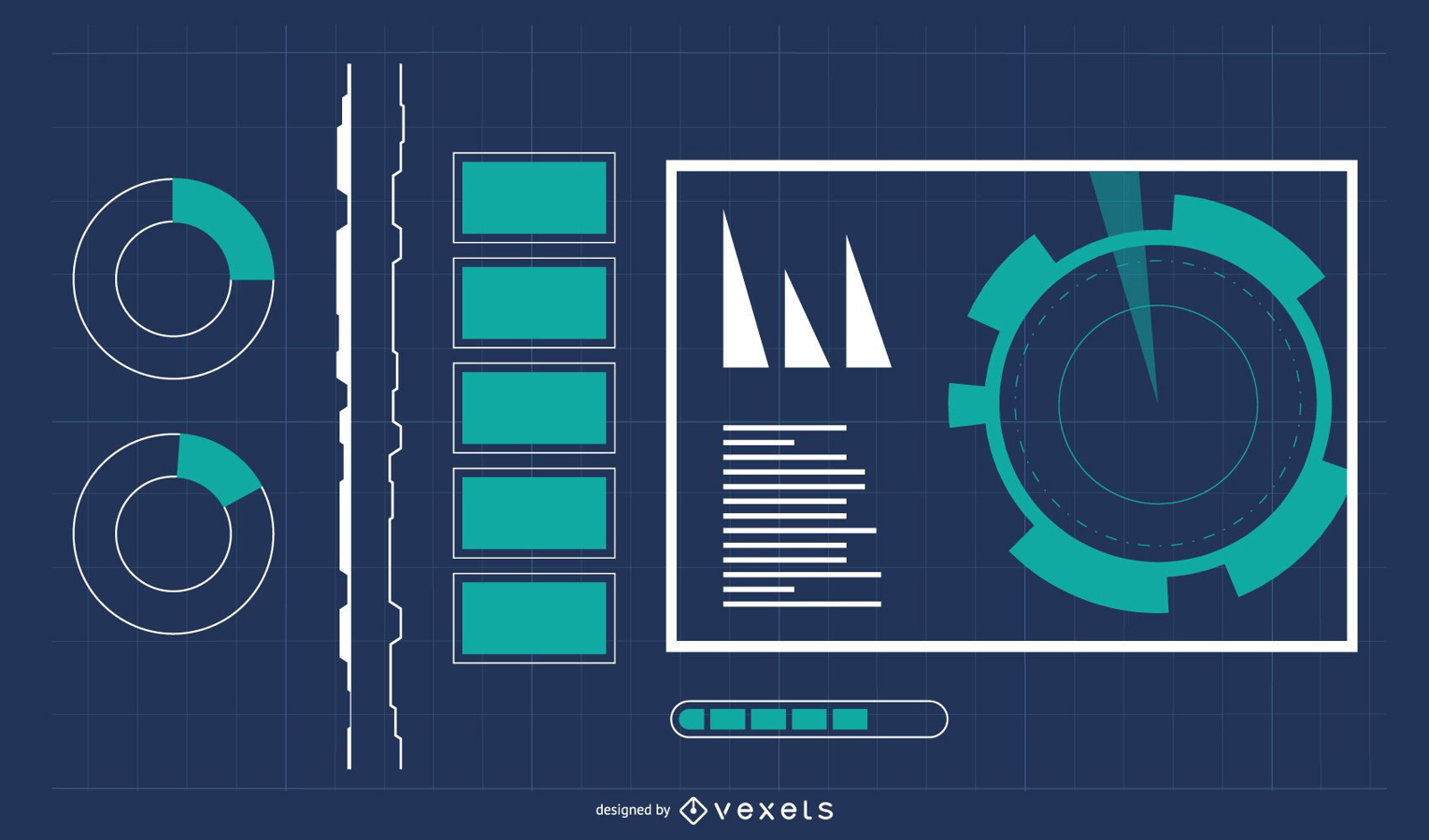 Digital Technology Background with Info-Graphic