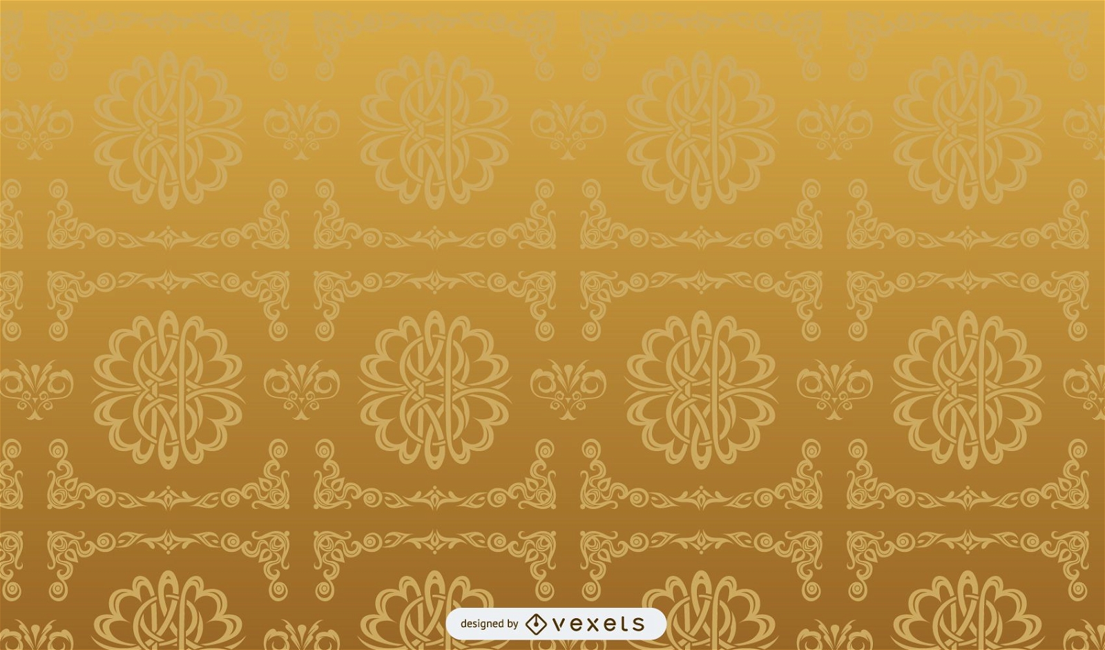 Patrón ornamental retro dorado