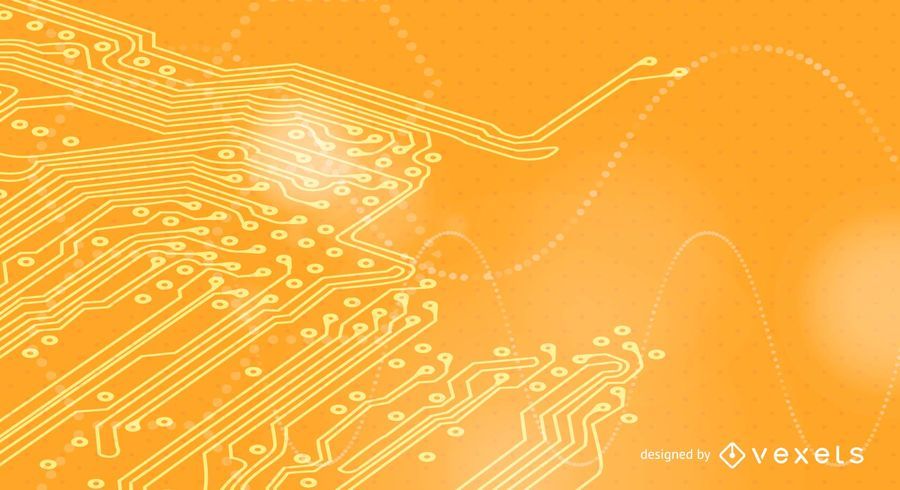 Circuit Board Orange Tech Background Circuit Board Orange Tech Background