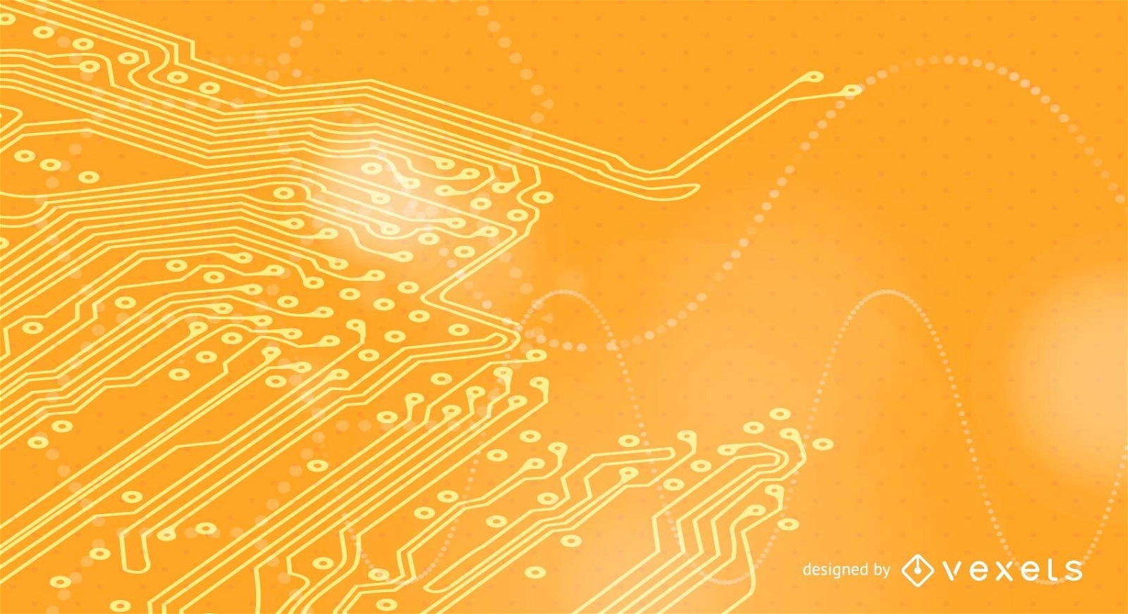 Fundo de tecnologia laranja da placa de circuito