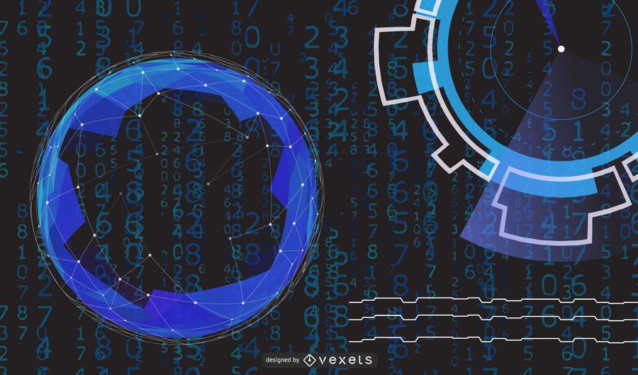 Fundo de alta tecnologia azul círculos Fundo de alta tecnologia azul círculos