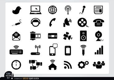 Paquete de iconos multimedia plana Paquete de iconos multimedia plana