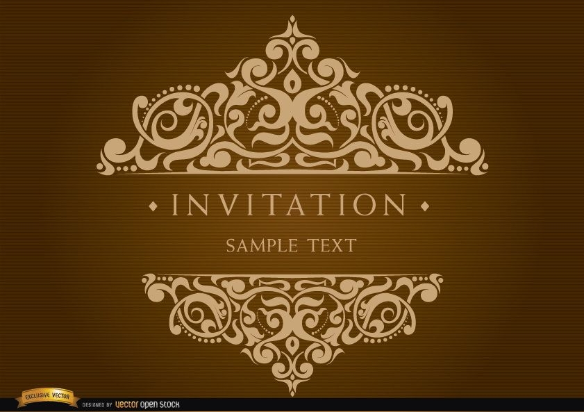 Cartão de convite com texto decorado