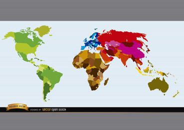 Politische Weltkarte farbig Politische Weltkarte farbig