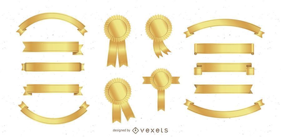 Golden Banner and Award Ribbon Pack Golden Banner and Award Ribbon Pack
