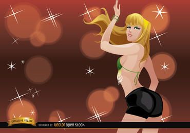 Blonde beauty dancing with sparks Blonde beauty dancing with sparks