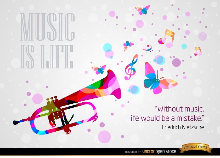 Music life Nietzsche quote background