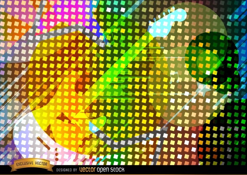 Colorful guitar background