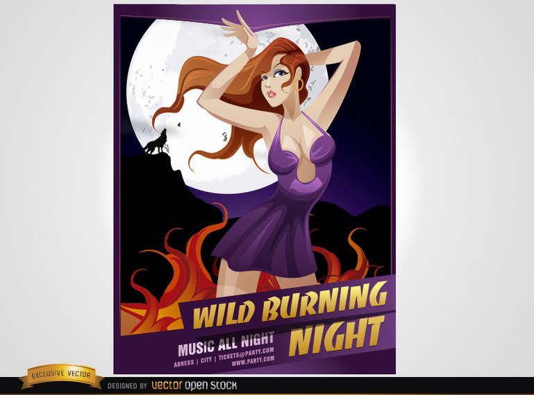 Cartel de la chica del partido de la noche Cartel de la chica del partido de la noche