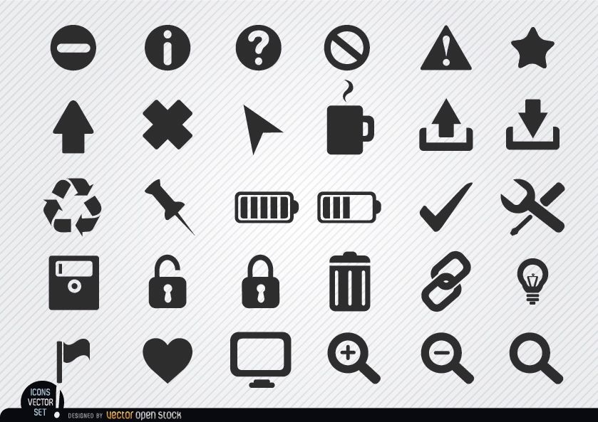 Conjunto de iconos de web plana