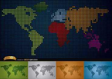 Mapa digital do mundo com os continentes Mapa digital do mundo com os continentes
