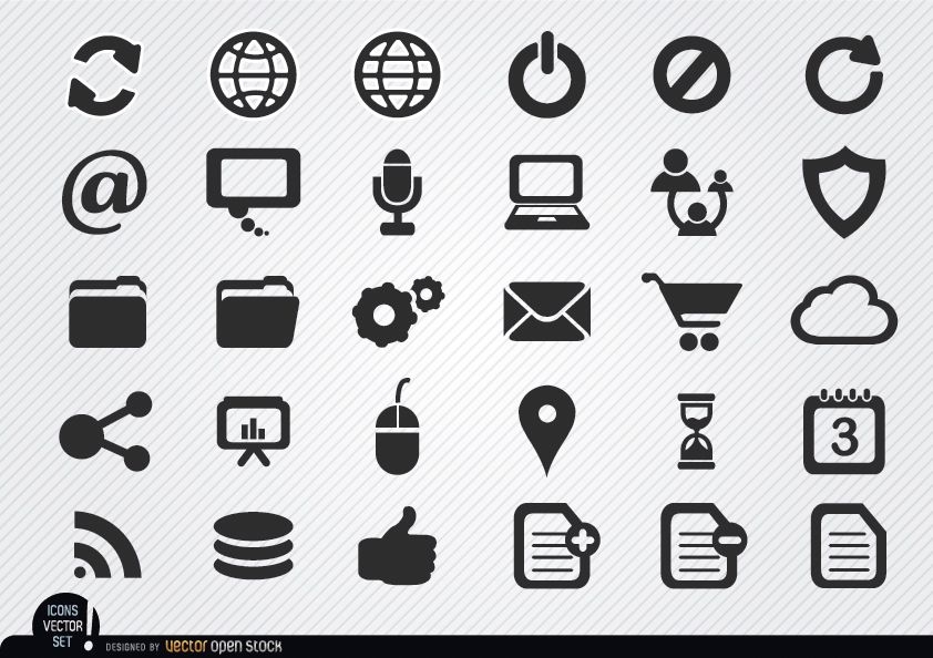 Conjunto de iconos de internet simple