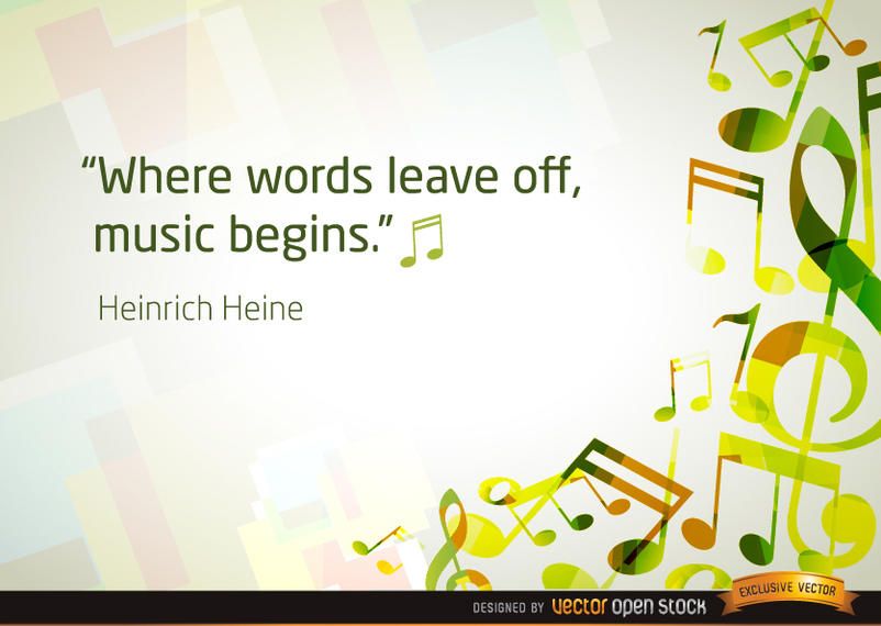Musical notes background with quote Musical notes background with quote