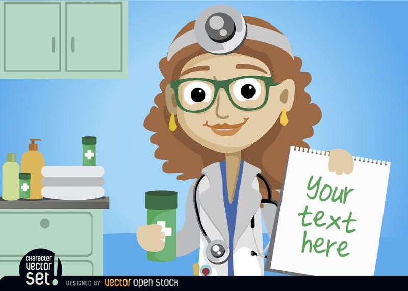 Doctor Mujer con medicina y prescripción. Doctor Mujer con medicina y prescripción.