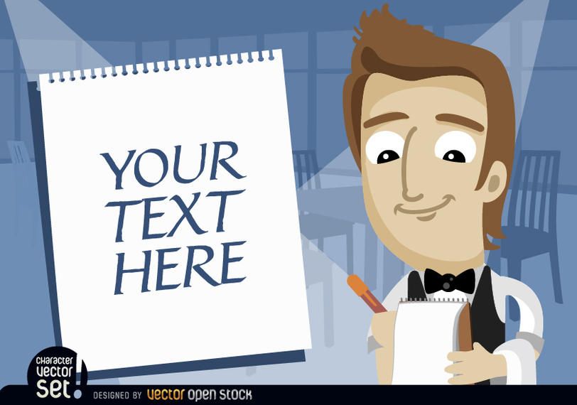 Waiter taking order in sheet Waiter taking order in sheet