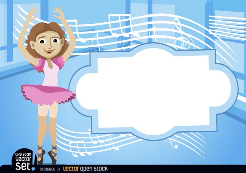Ballet dancer with stave and text Ballet dancer with stave and text