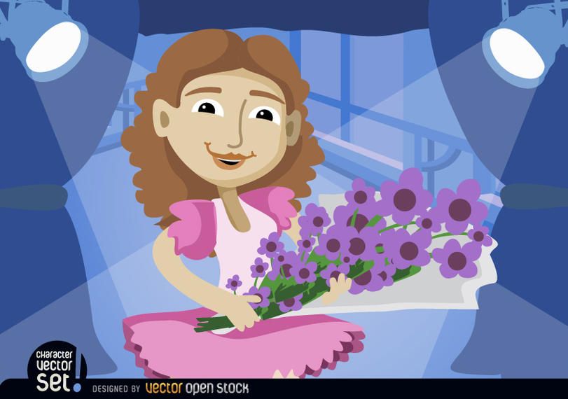 Acclaimed ballerina with flowers Acclaimed ballerina with flowers