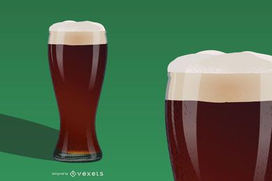 Realistic Pouring Frosty Beer Glass Realistic Pouring Frosty Beer Glass