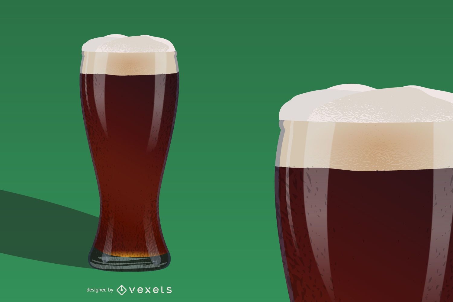 Realistic Pouring Frosty Beer Glass