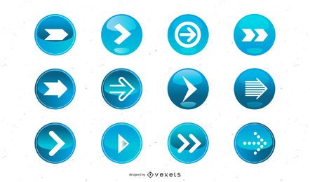 Glossy Blue 3D Arrow Pack Glossy Blue 3D Arrow Pack