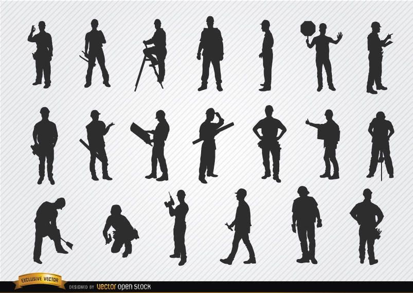 Bauarbeiter Silhouetten Bauarbeiter Silhouetten