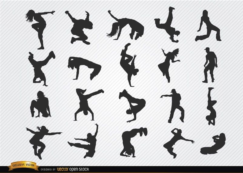 Break dance silhouettes Break dance silhouettes