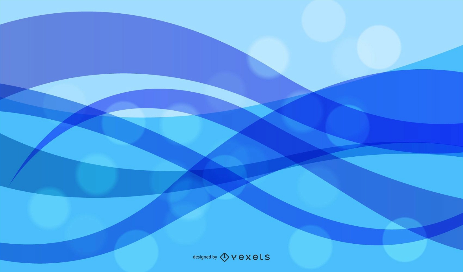 Abstract Blue Wave Background with Sparkles