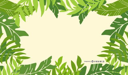 Fundo do quadro com folhas verdes frescas