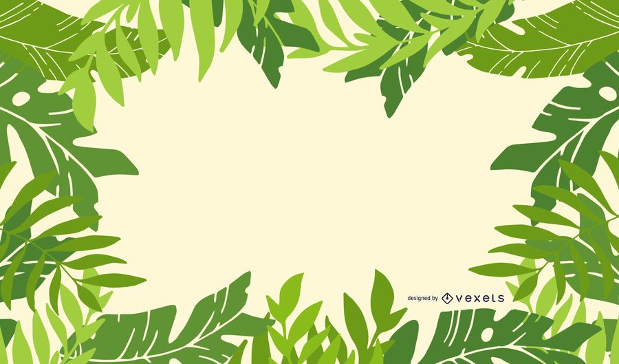 Fresh Green Leaves Frame Background Fresh Green Leaves Frame Background