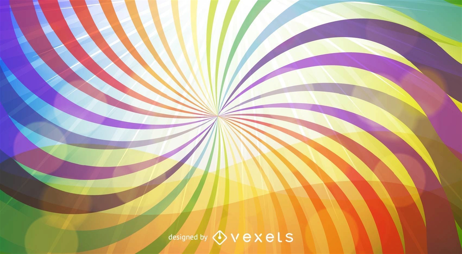 Rainbow Vortex Background with Swirling Lines
