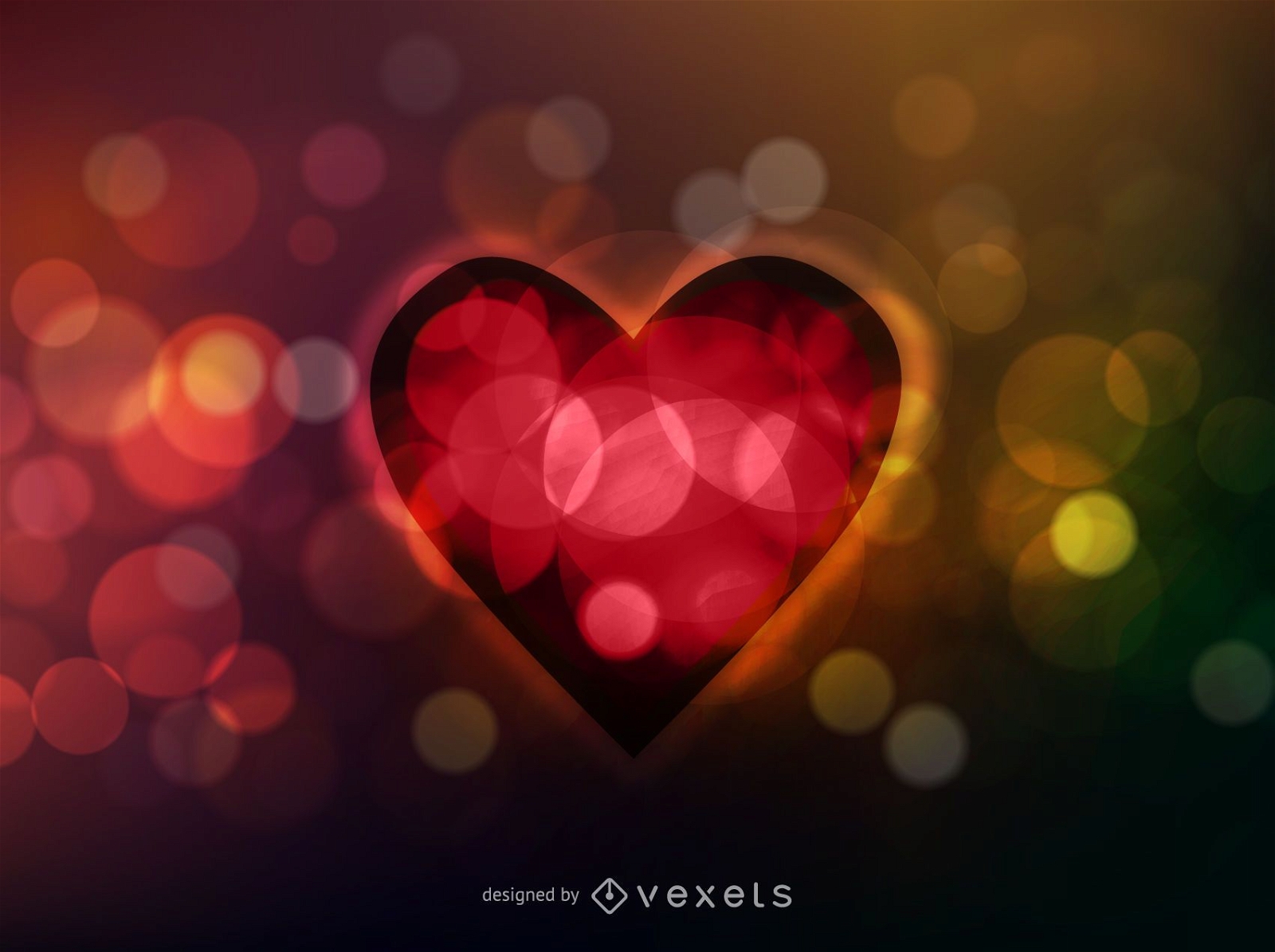 Fluorescent Colorful Valentine Background with Sparkles