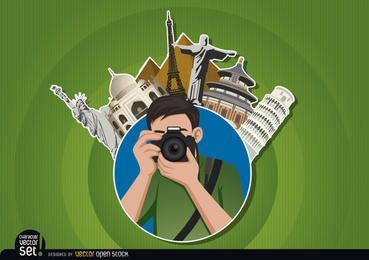 Photographer logo with landmarks