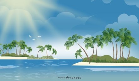 Hermosa isla tropical fresca del océano