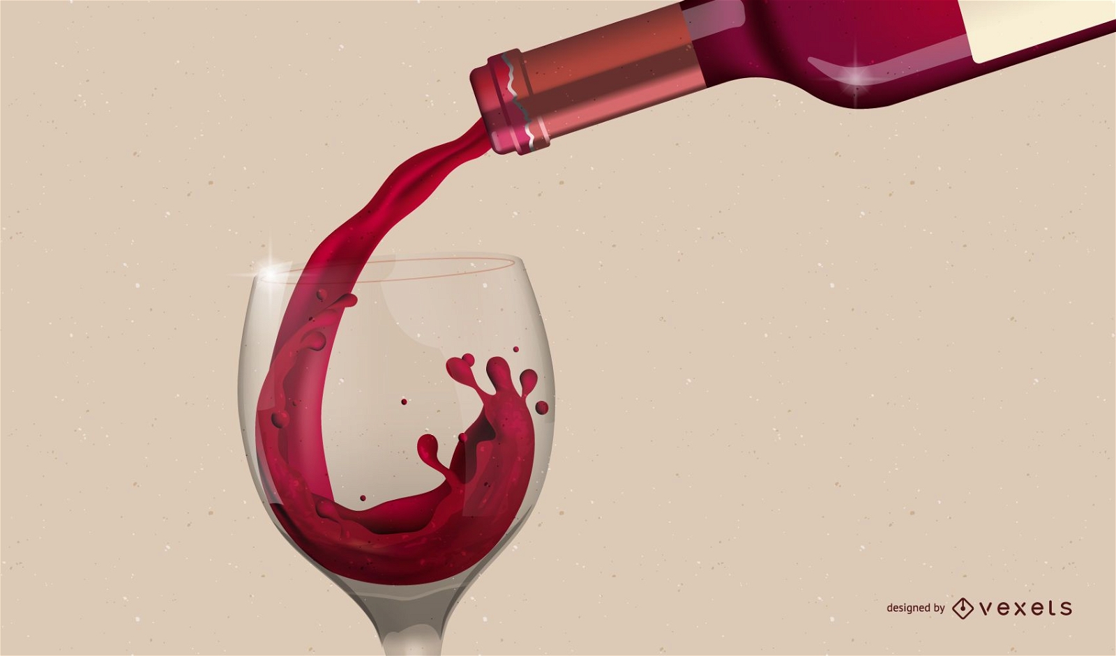 Verter el vino tinto en el vaso
