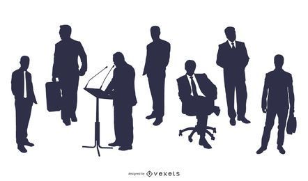 Silhouette Business und Karriere orientierte Menschen Set