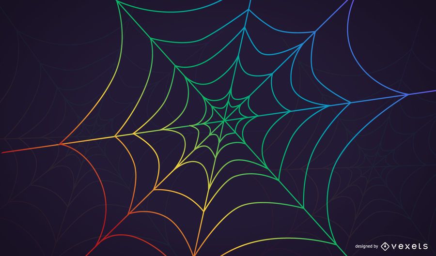 Rainbow Spider Web Background with Dewdrops Rainbow Spider Web Background with Dewdrops